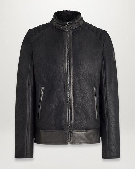 Veste En Peau De Mouton Belstaff Homme Westlake Noir Soldes GL5609127